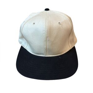 Vintage 100% cotton ball cap, leather strap o/s